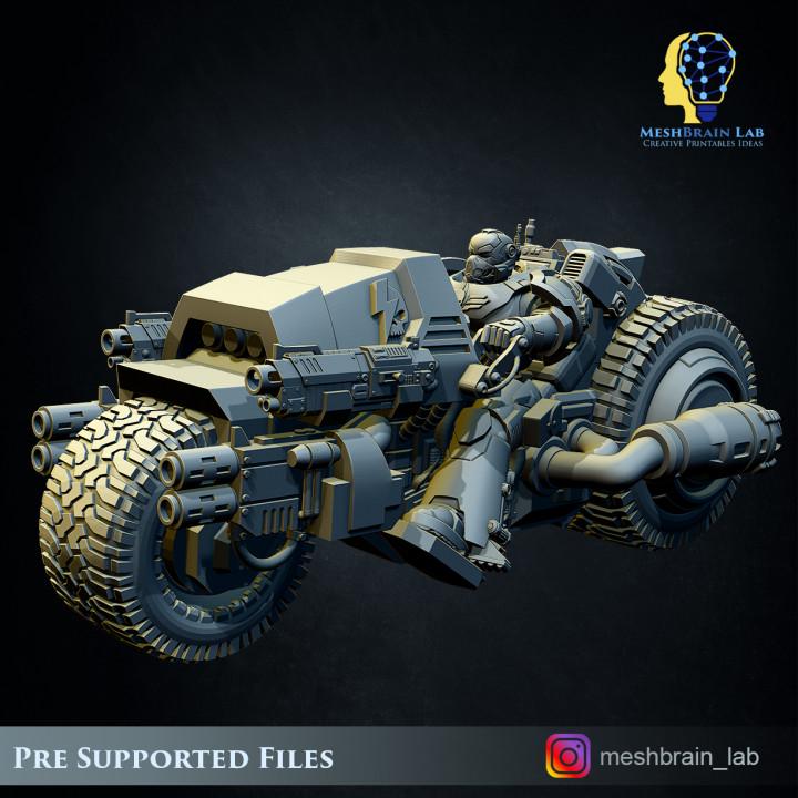 Imperial Marines attack bikes | Meshbrain Lab | Wargaming | Tabletop | Minifigure |28mm scale| 32mm scale | Grimdark compatible