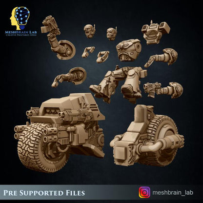 Imperial Marines attack bikes | Meshbrain Lab | Wargaming | Tabletop | Minifigure |28mm scale| 32mm scale | Grimdark compatible