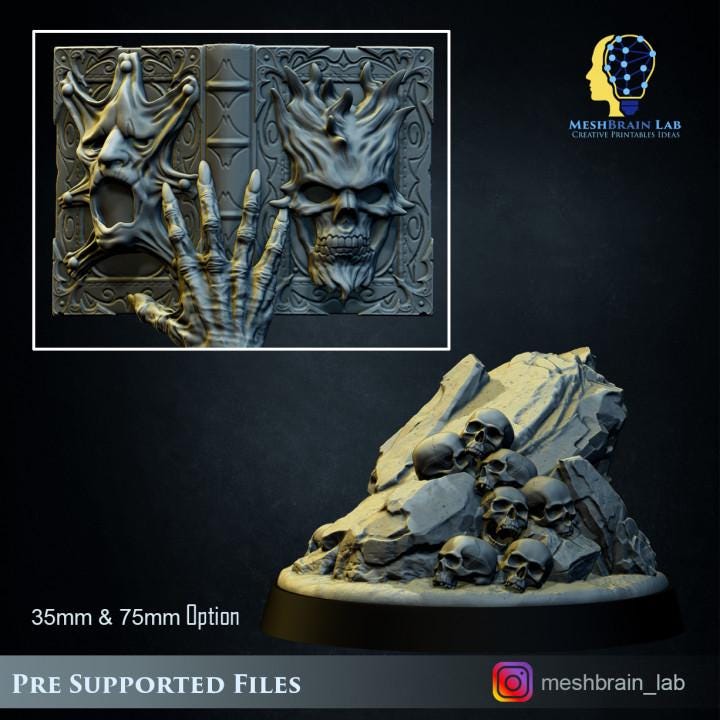 Lich Lord Vecna | Meshbrain Lab | Wargaming | Tabletop | Minifigure | 28mm scale | 32mm scale | Grimdark compatible