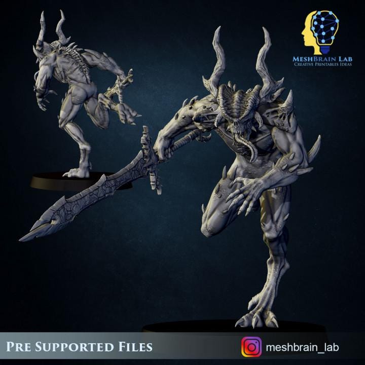 Chaos Wrap Demons Squad | Meshbrain Lab | Wargaming | Tabletop | Minifigure | 28mm scale | 32mm scale | Grimdark compatible