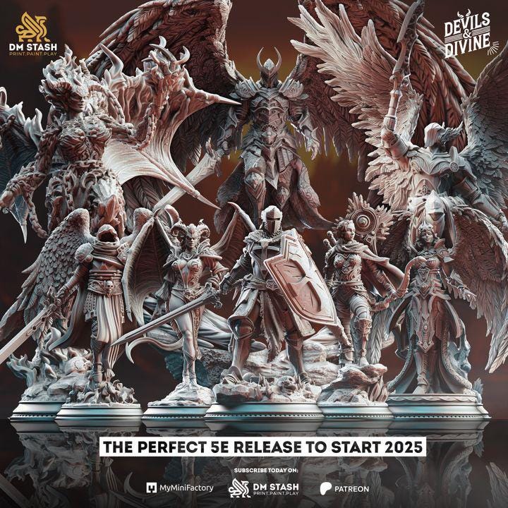 Devil and Divine: Full Board and Tabletop game | DM Stash | Tabletop Games 28 - 32 mm | Dungeons and Dragons | D&D | Wargame | Fantasy