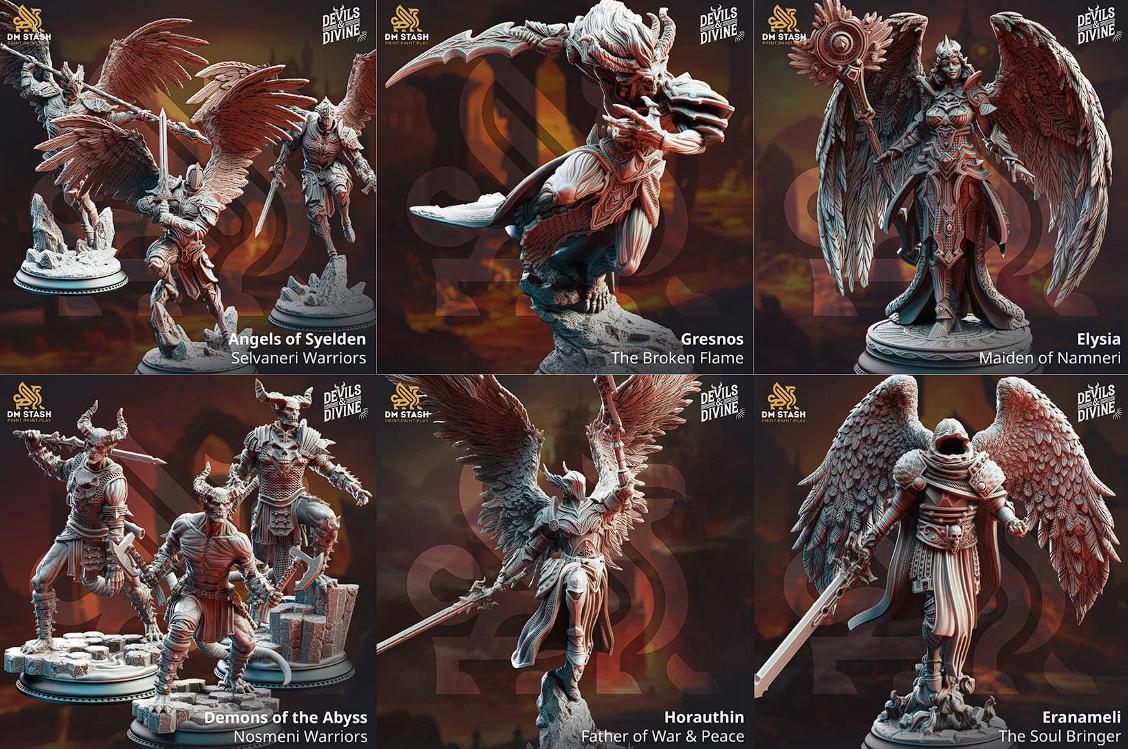 Devil and Divine: Full Board and Tabletop game | DM Stash | Tabletop Games 28 - 32 mm | Dungeons and Dragons | D&D | Wargame | Fantasy