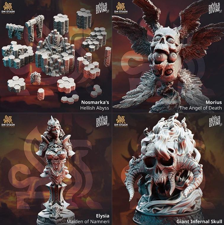 Devil and Divine: Full Board and Tabletop game | DM Stash | Tabletop Games 28 - 32 mm | Dungeons and Dragons | D&D | Wargame | Fantasy