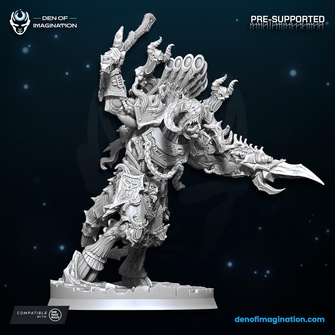 Chaos - Demonic Prince of Excess | Den of Imagination | Minifigure | Wargaming | Tabletop | Grimdark compatible | One Page Rules compatible