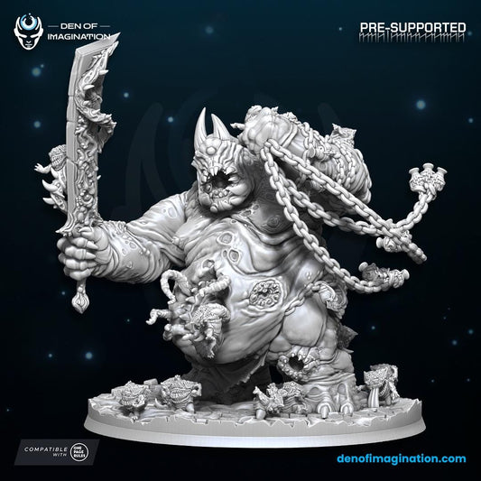 Chaos - Great Plague Demon | Den of Imagination | Minifigure | Wargaming | Tabletop | Grimdark compatible | One Page Rules compatible