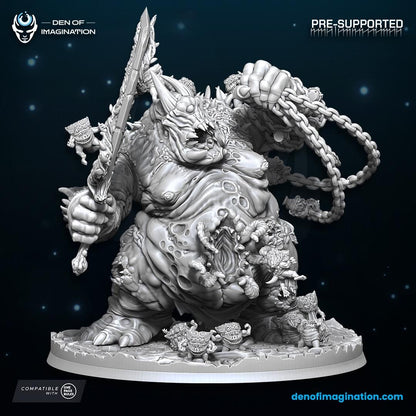 Chaos - Great Plague Demon | Den of Imagination | Minifigure | Wargaming | Tabletop | Grimdark compatible | One Page Rules compatible
