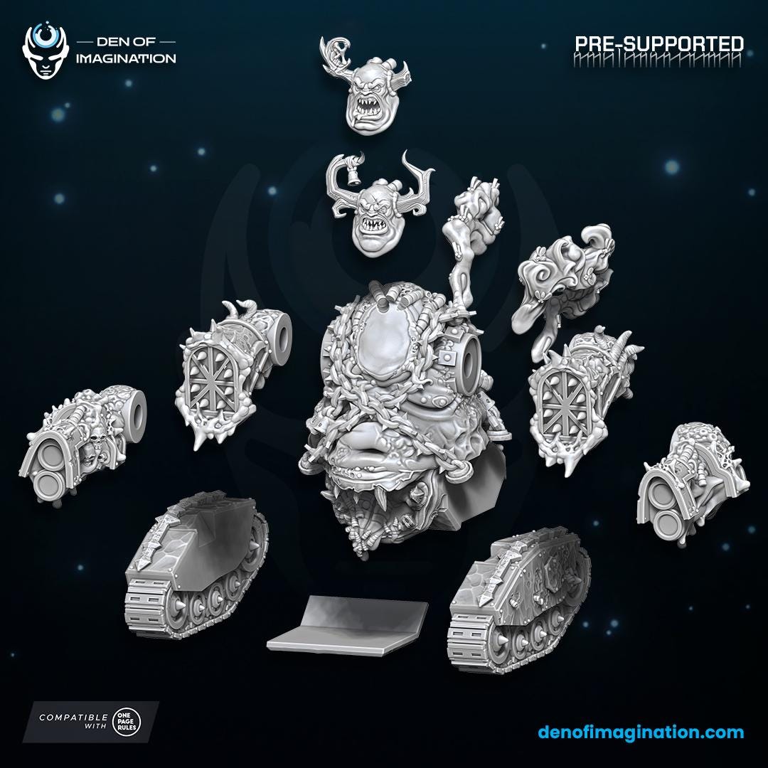 Chaos - Plague Grinder | Den of Imagination | Minifigure | Wargaming | Tabletop | Grimdark compatible | One Page Rules compatible