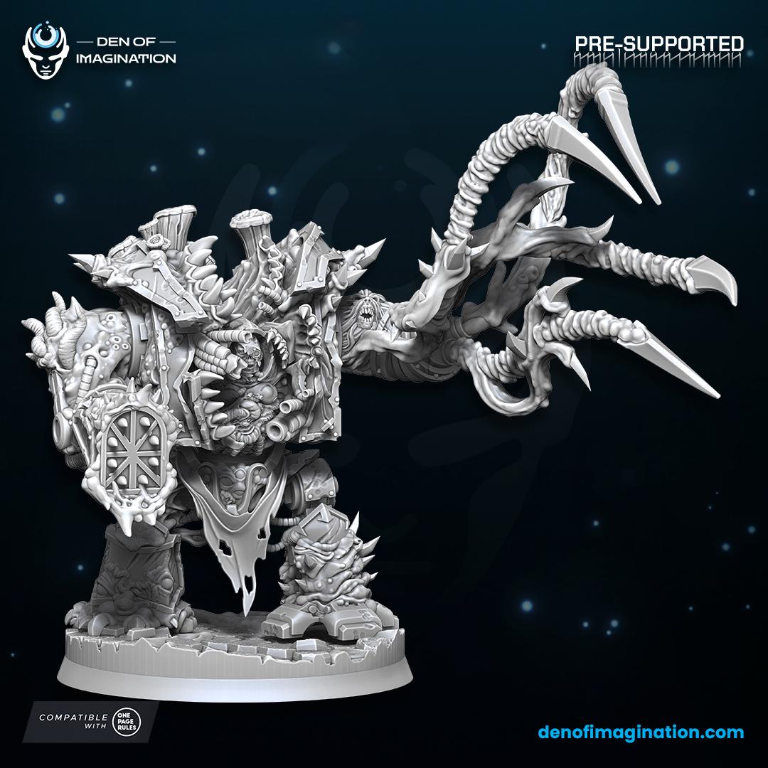 Chaos - Plague Juggernaut | Den of Imagination | Minifigure | Wargaming | Tabletop | Grimdark compatible | One Page Rules compatible