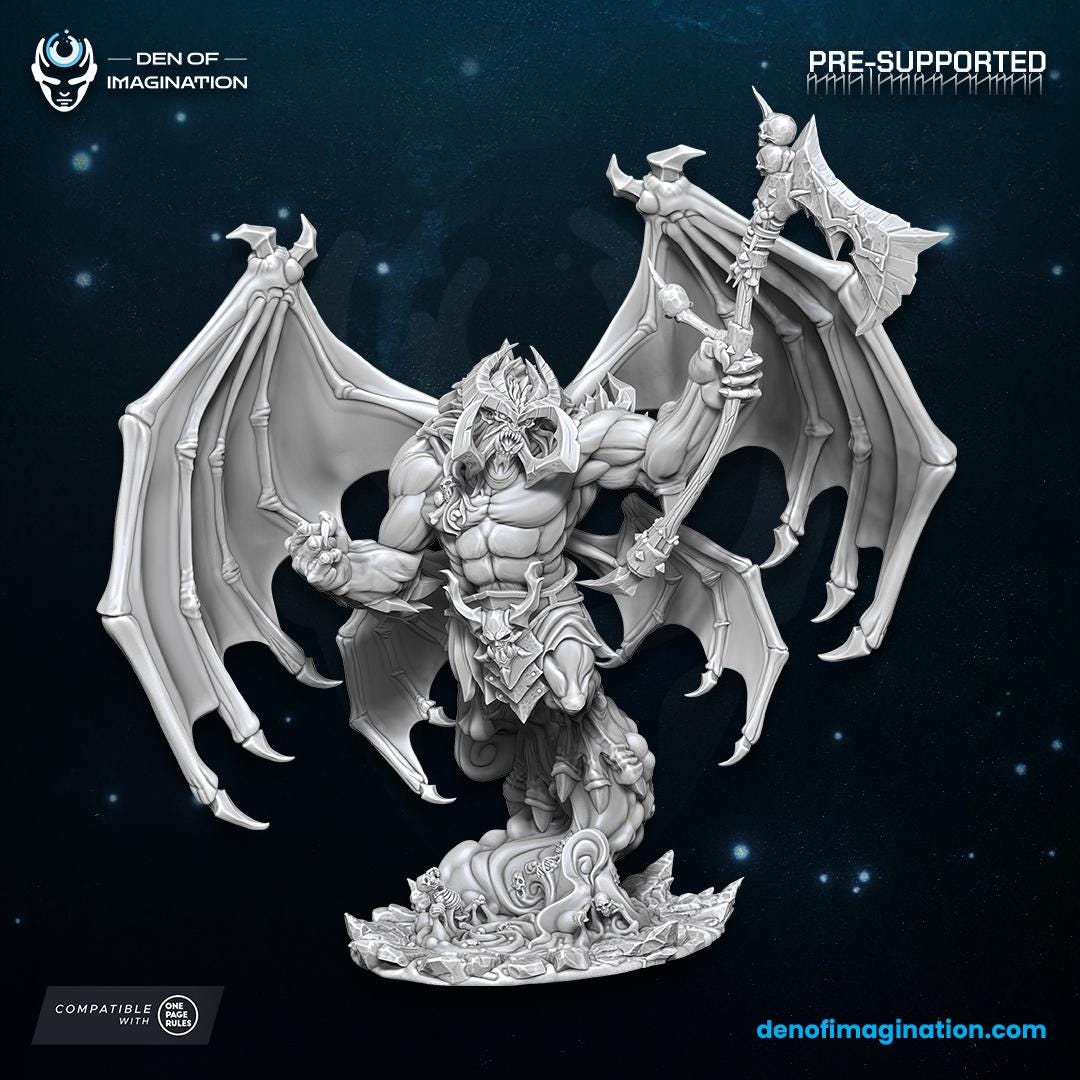 Chaos - Abyssal Lord | Den of Imagination | Minifigure | Wargaming | Tabletop | Grimdark compatible | One Page Rules compatible