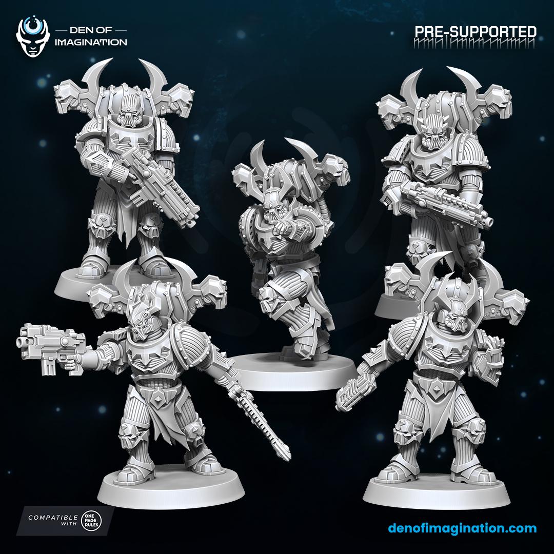 Chaos - Void Blessed New Sons | Den of Imagination | Minifigure | Wargaming | Tabletop | Grimdark compatible | One Page Rules compatible