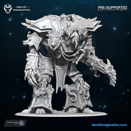 Chaos - Infernal Mech | Den of Imagination | Minifigure | Wargaming | Tabletop | Grimdark compatible | One Page Rules compatible