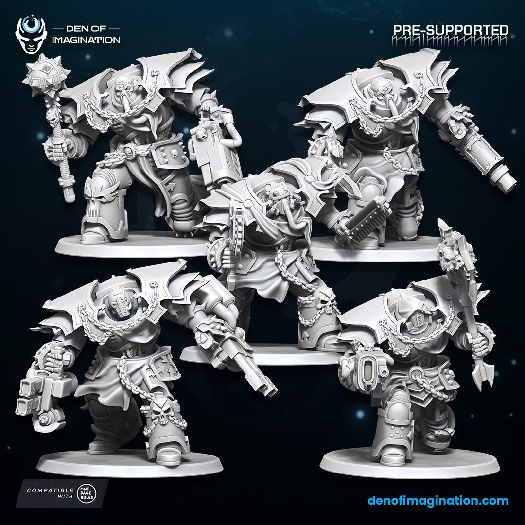 Chaos - Void Blessed Annihilators | Den of Imagination | Minifigure | Wargaming | Tabletop | Grimdark compatible | One Page Rules compatible