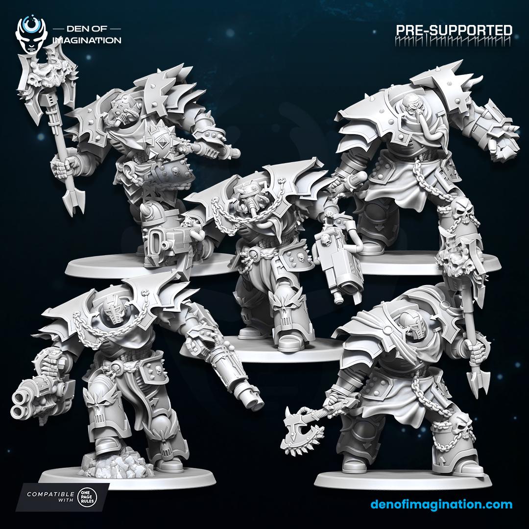 Chaos - Void Blessed Annihilators | Den of Imagination | Minifigure | Wargaming | Tabletop | Grimdark compatible | One Page Rules compatible