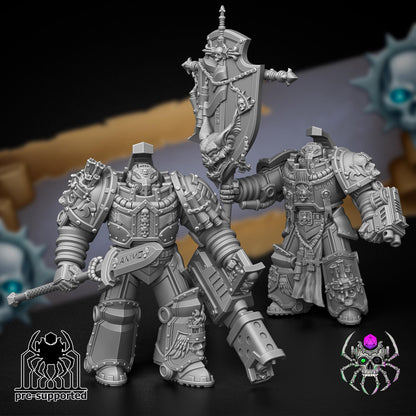 Demon Hunters Heavy Armor Squad | EightLegsMiniatures | Wargaming | Tabletop | Minifigure |28mm scale| 32mm scale | Grimdark compatible