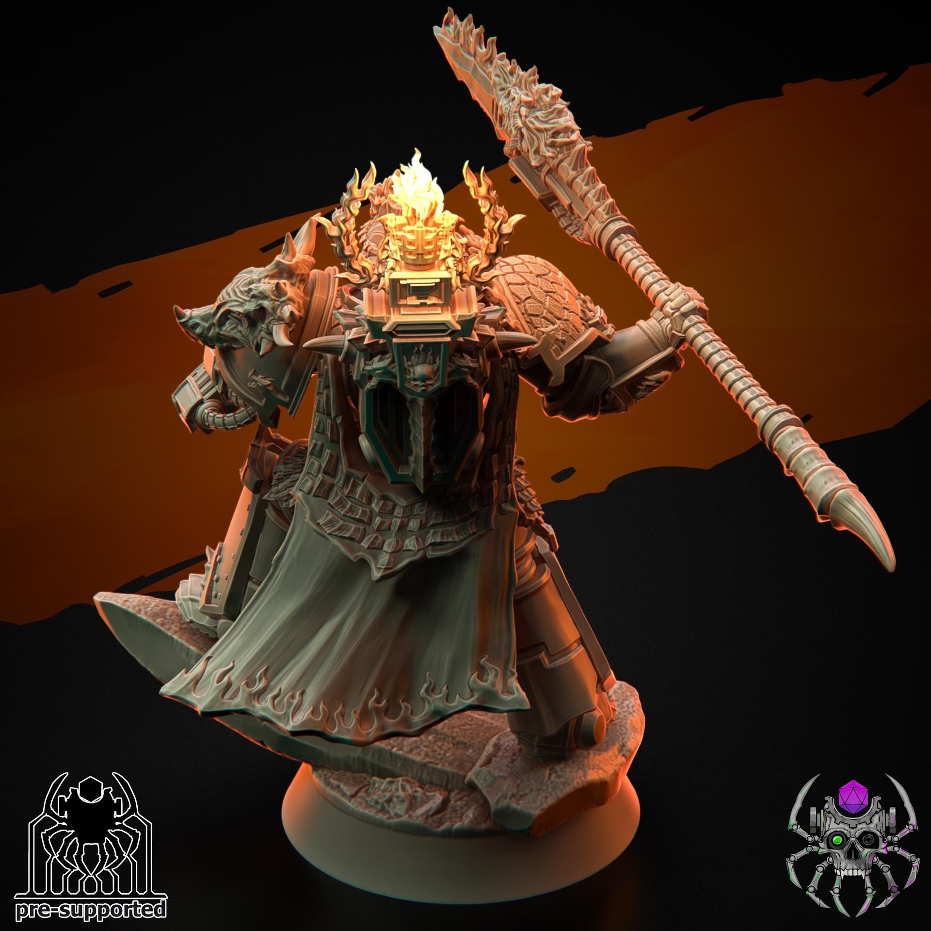 Flame Lizards Relic Keeper | EightLegsMiniatures | Wargaming | Tabletop | Minifigure |28mm scale| 32mm scale | Grimdark compatible