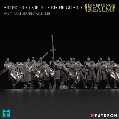 Artificer Courts - Creche-Guard | Wargaming | Tabletop | Minifigure |28mm scale| 32mm scale | Grimdark compatible