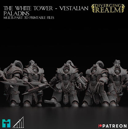 The White Tower - Vestalian Paladins | Minifigure | Wargaming | Tabletop | 28mm scale | 32mm scale | Grimdark compatible