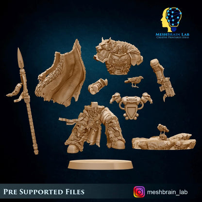 Harald Wutan- Empire Marines Sons of the Aesir Chapter Lord | Meshbrain Lab | Grimdark compatible