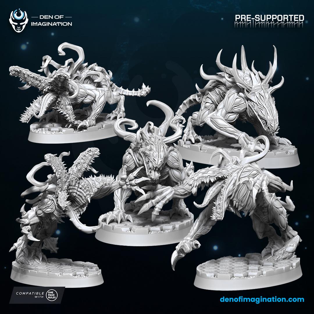 Demons - Void Hounds | Den of Imagination | Grimdark compatible | One Page Rules compatible