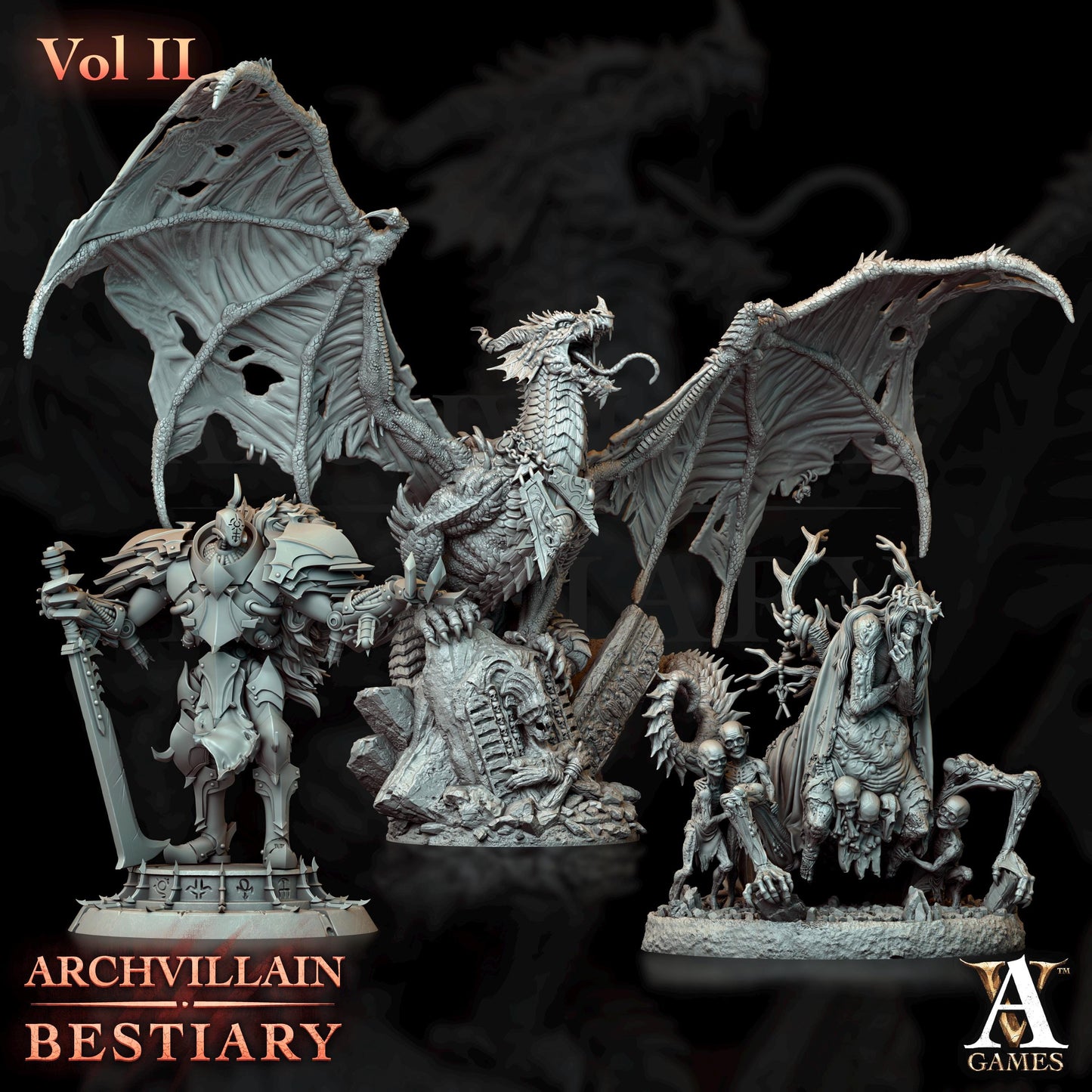 Archvillain Games : Archvillain Bestiary Vol. II | Tabletop Games | 32 mm scale | D&D | Wargame | RPG | One Page Rules compatible