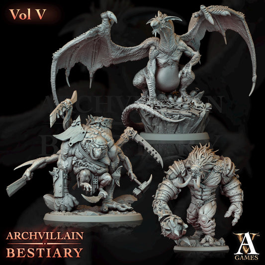 Archvillain Games : Archvillain Bestiary Vol. V | Tabletop Games | 32 mm scale | D&D | Wargame | RPG | One Page Rules compatible