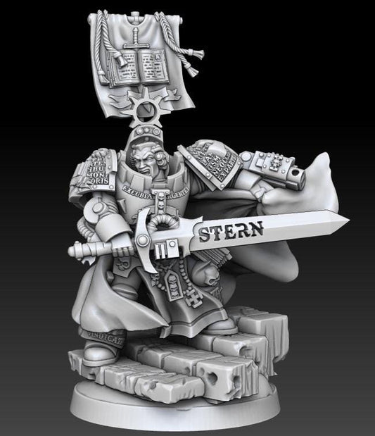 Silver Wardens - Captain Mordius | DMGMinis | Wargaming | Tabletop games | 32mm scale | Grimdark compatible