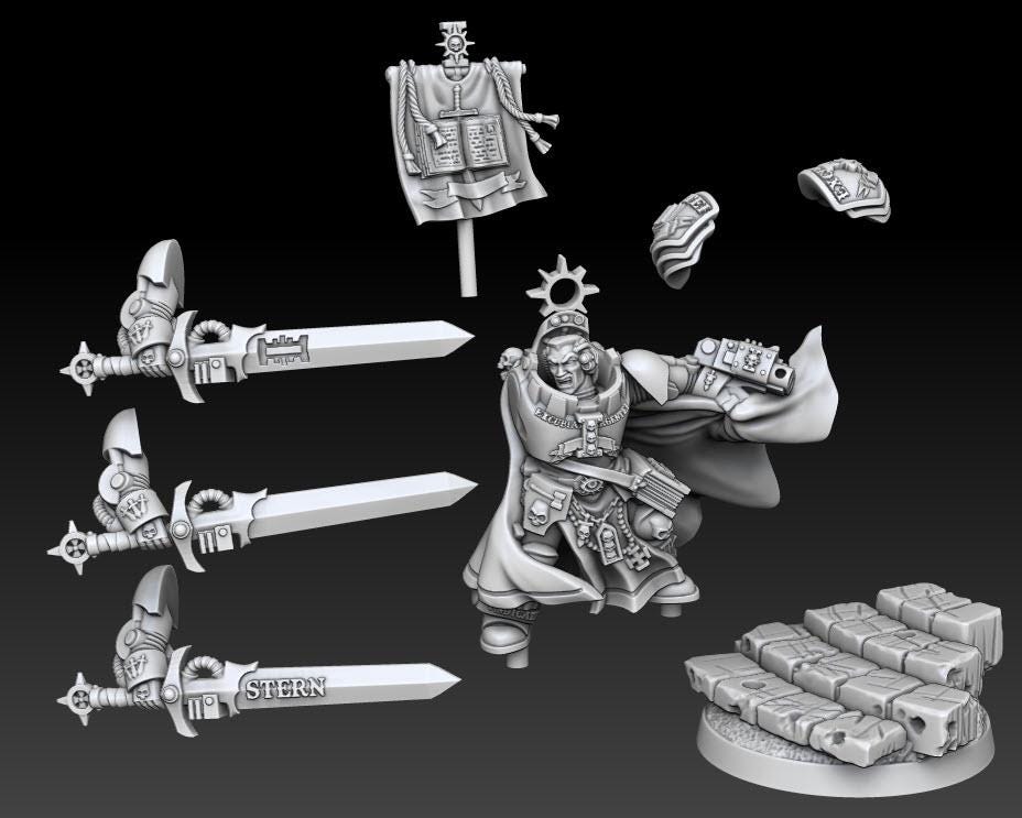 Silver Wardens - Captain Mordius | DMGMinis | Wargaming | Tabletop games | 32mm scale | Grimdark compatible