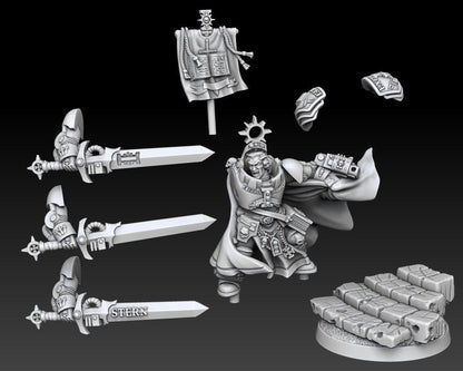 Silver Wardens - Captain Mordius | DMGMinis | Wargaming | Tabletop games | 32mm scale | Grimdark compatible