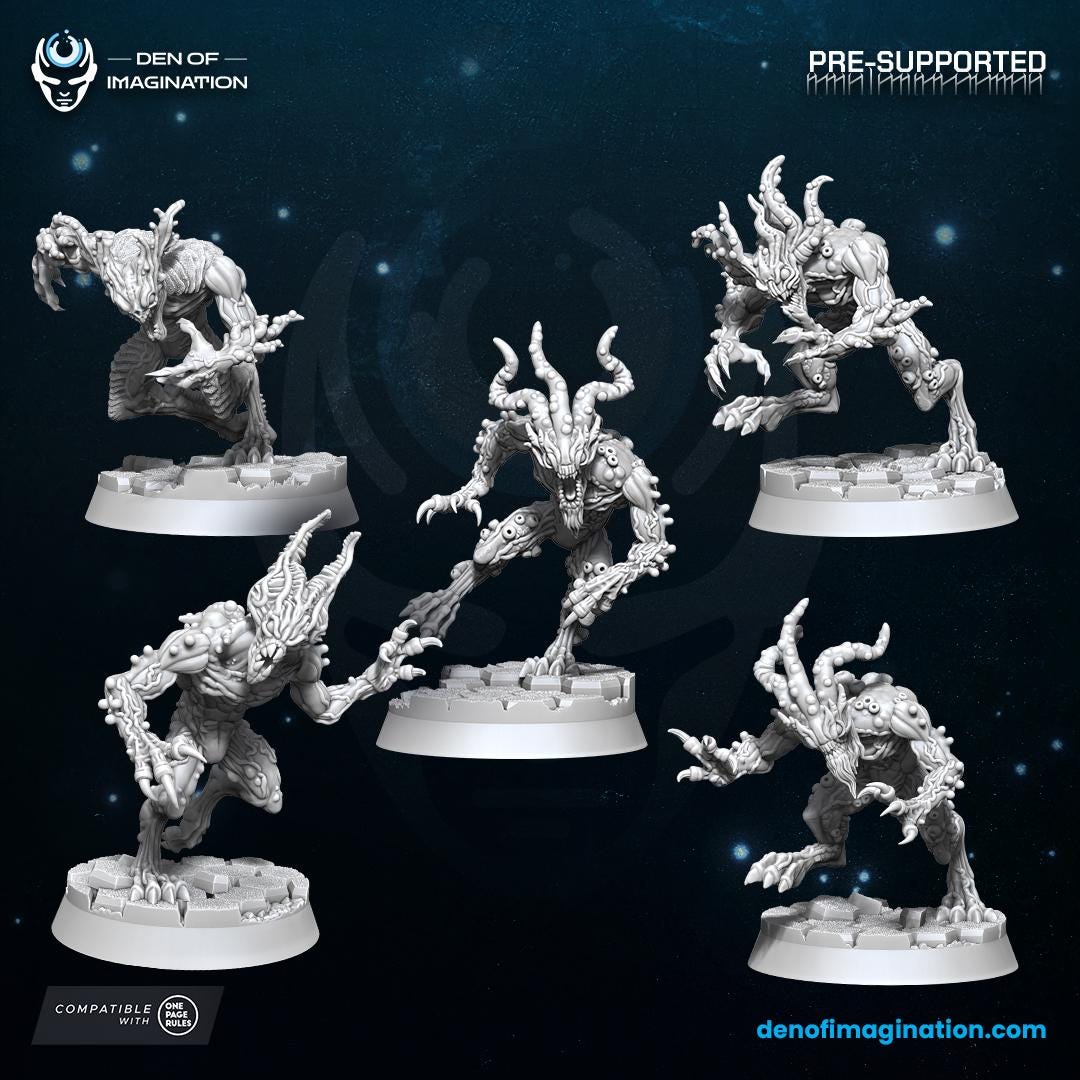 Demons - Void Crawlers | Den of Imagination | Minifigure | Wargaming | Tabletop | Grimdark compatible | One Page Rules compatible