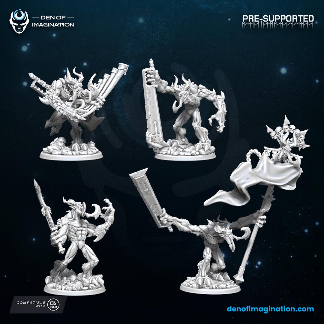 Demons - Wrathclaws | Den of Imagination | Minifigure | Wargaming | Tabletop | Grimdark compatible | One Page Rules compatible