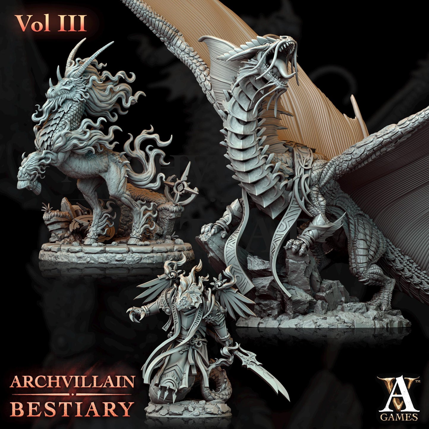 Archvillain Games : Archvillain Bestiary Vol. III | Tabletop Games | 32 mm scale | D&D | Wargame | RPG | One Page Rules compatible