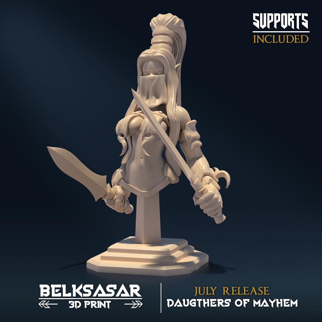 Belksasar: Daugthers of Mayhem | 3D printed miniatures |Tabletop Games 32 mm | Dungeons and Dragons | Wargame | RPG