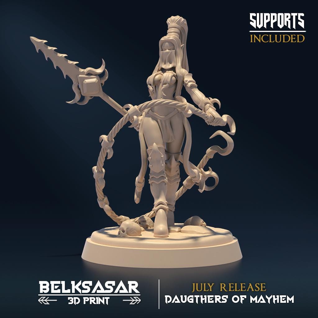 Belksasar: Daugthers of Mayhem | 3D printed miniatures |Tabletop Games 32 mm | Dungeons and Dragons | Wargame | RPG