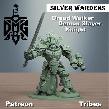 Silver Wardens - Dread Walker Demon Slayer Knight | DMGMinis | Grimdark compatible