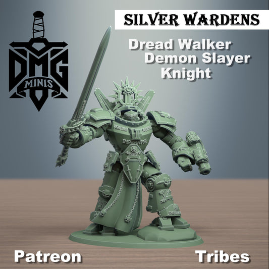 Silver Wardens - Dread Walker Demon Slayer Knight | DMGMinis | Grimdark compatible