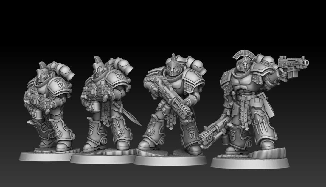 Sons of Spartania - Heavy Assault Squad | DMGMinis | Wargaming | Tabletop games | 32mm scale | Grimdark compatible