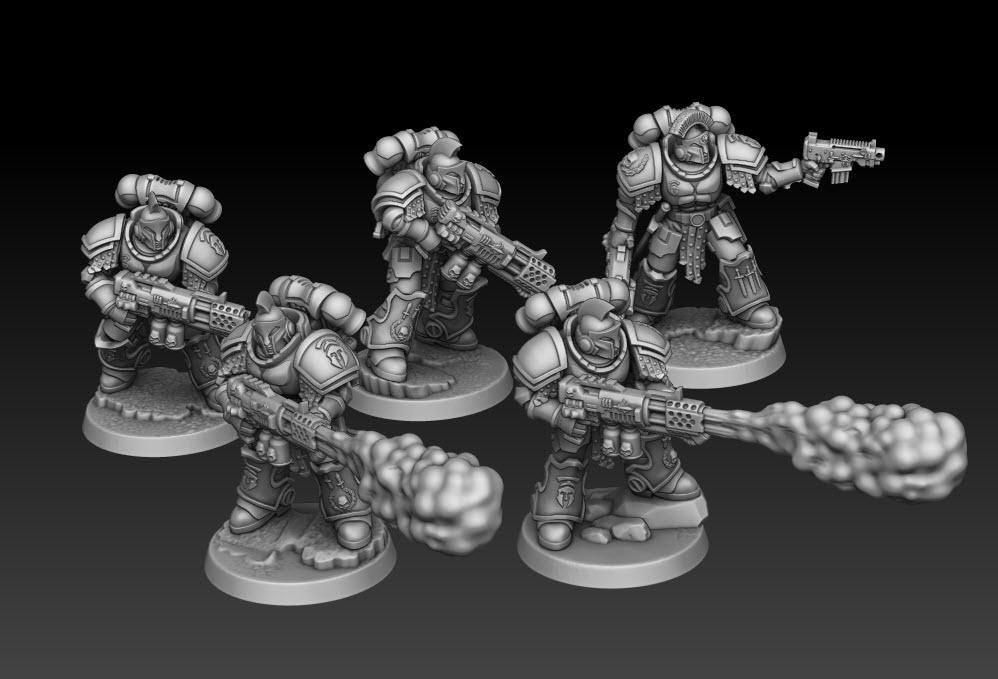 Sons of Spartania - Pyro Squad | DMGMinis | Wargaming | Tabletop games | 32mm scale | Grimdark compatible