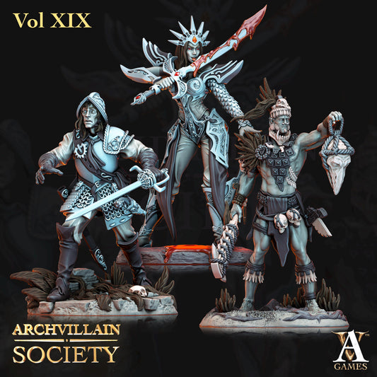 Archvillain Games : Archvillain Society Vol. XIX | 3D printed miniatures |Tabletop Games 32 mm | Dungeons and Dragons | Wargame | RPG