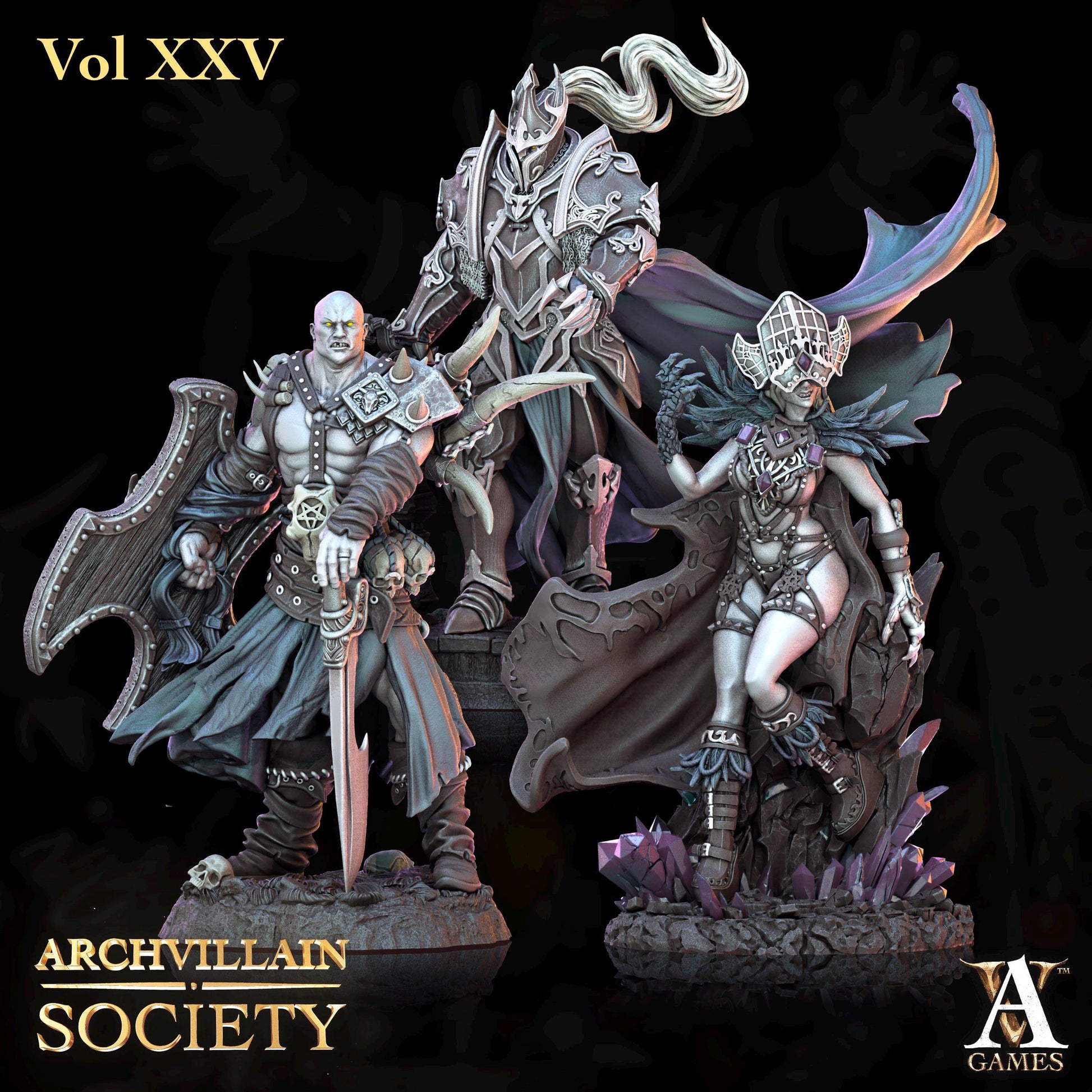 Archvillain Games : Archvillain Society Vol. XXV | 3D printed miniatures |Tabletop Games 32 mm | Dungeons and Dragons | Wargame | RPG