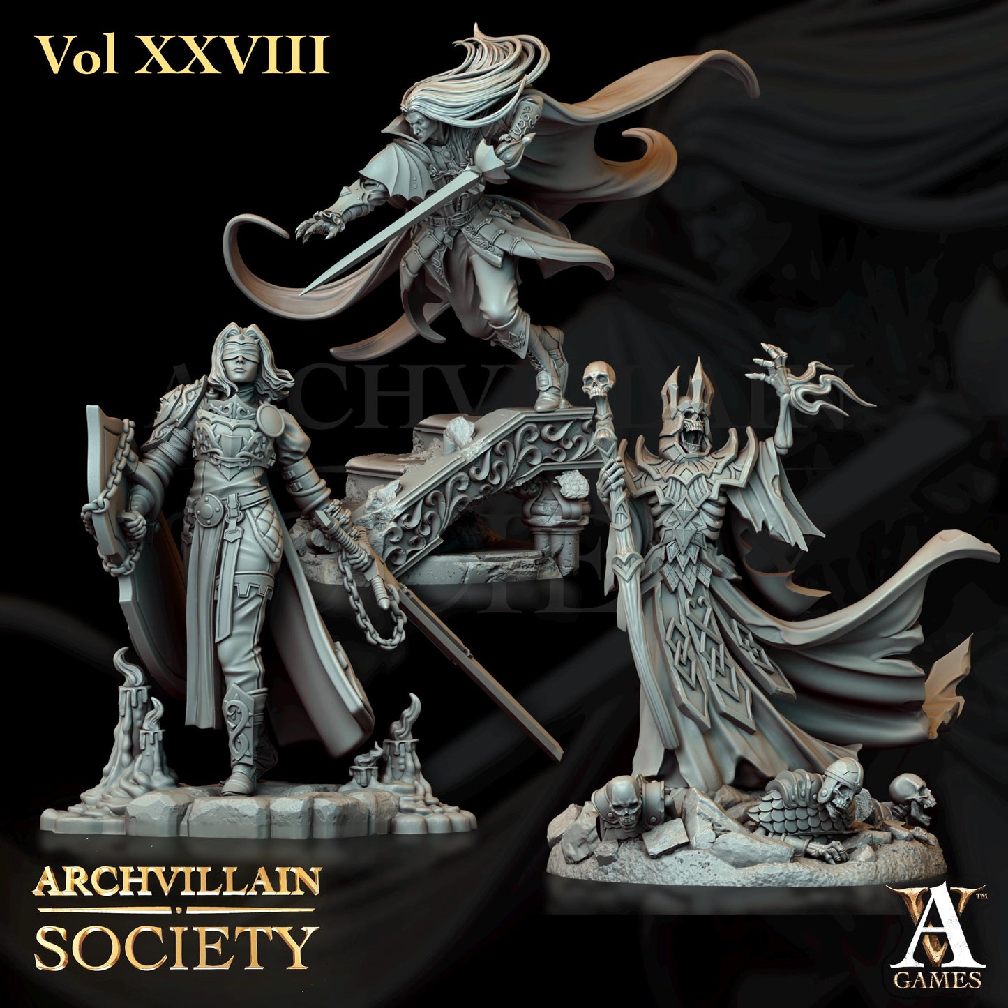 Archvillain Games : Archvillain Society Vol. XXVIII | 3D printed miniatures |Tabletop Games 32 mm | Dungeons and Dragons | Wargame | RPG