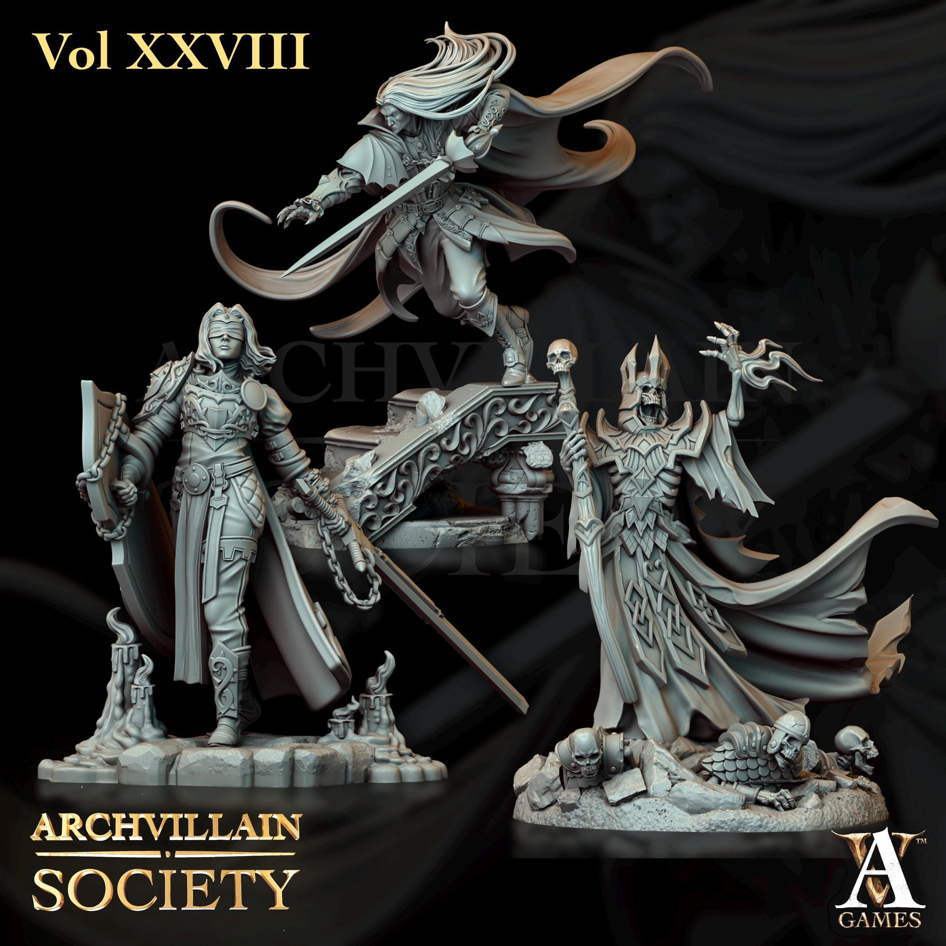 Archvillain Games : Archvillain Society Vol. XXVIII | 3D printed miniatures |Tabletop Games 32 mm | Dungeons and Dragons | Wargame | RPG