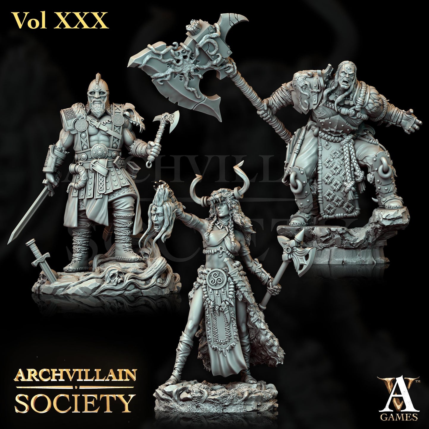Archvillain Games : Archvillain Society Vol. XXX | 3D printed miniatures |Tabletop Games 32 mm | Dungeons and Dragons | Wargame | RPG