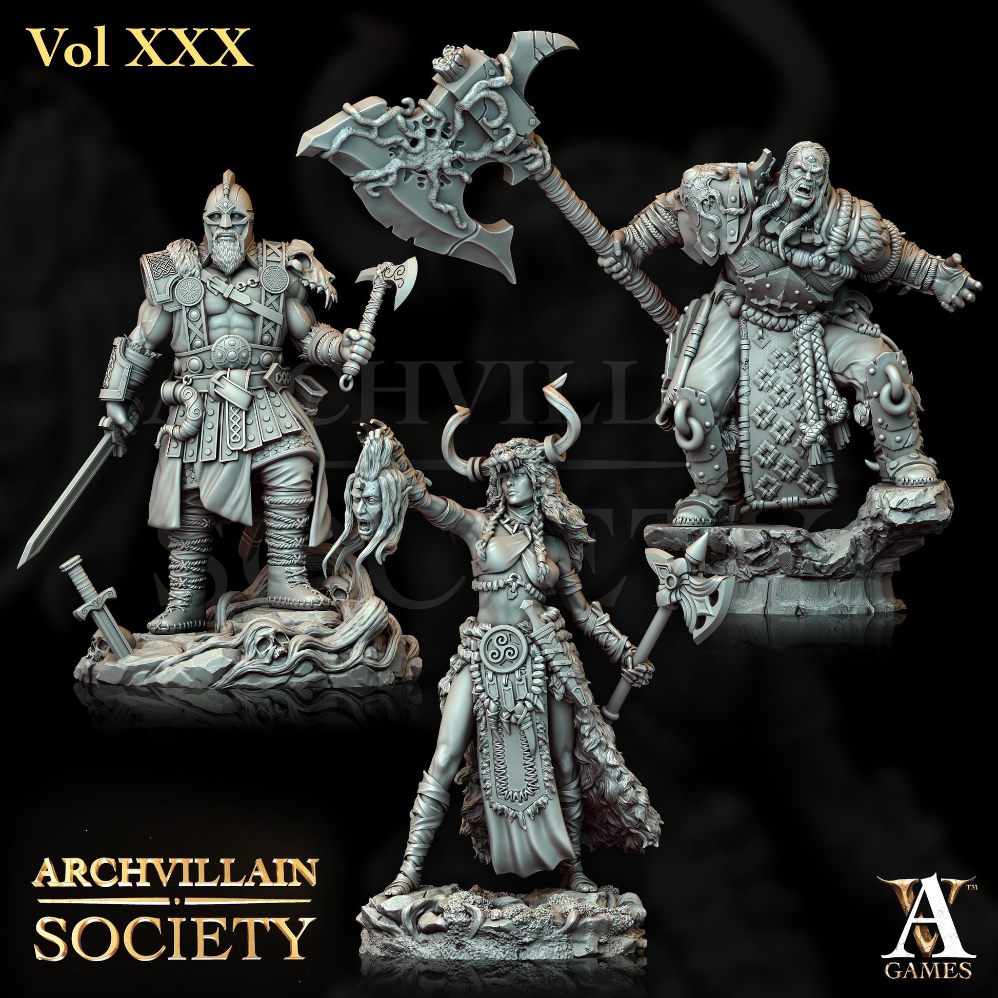 Archvillain Games : Archvillain Society Vol. XXX | 3D printed miniatures |Tabletop Games 32 mm | Dungeons and Dragons | Wargame | RPG