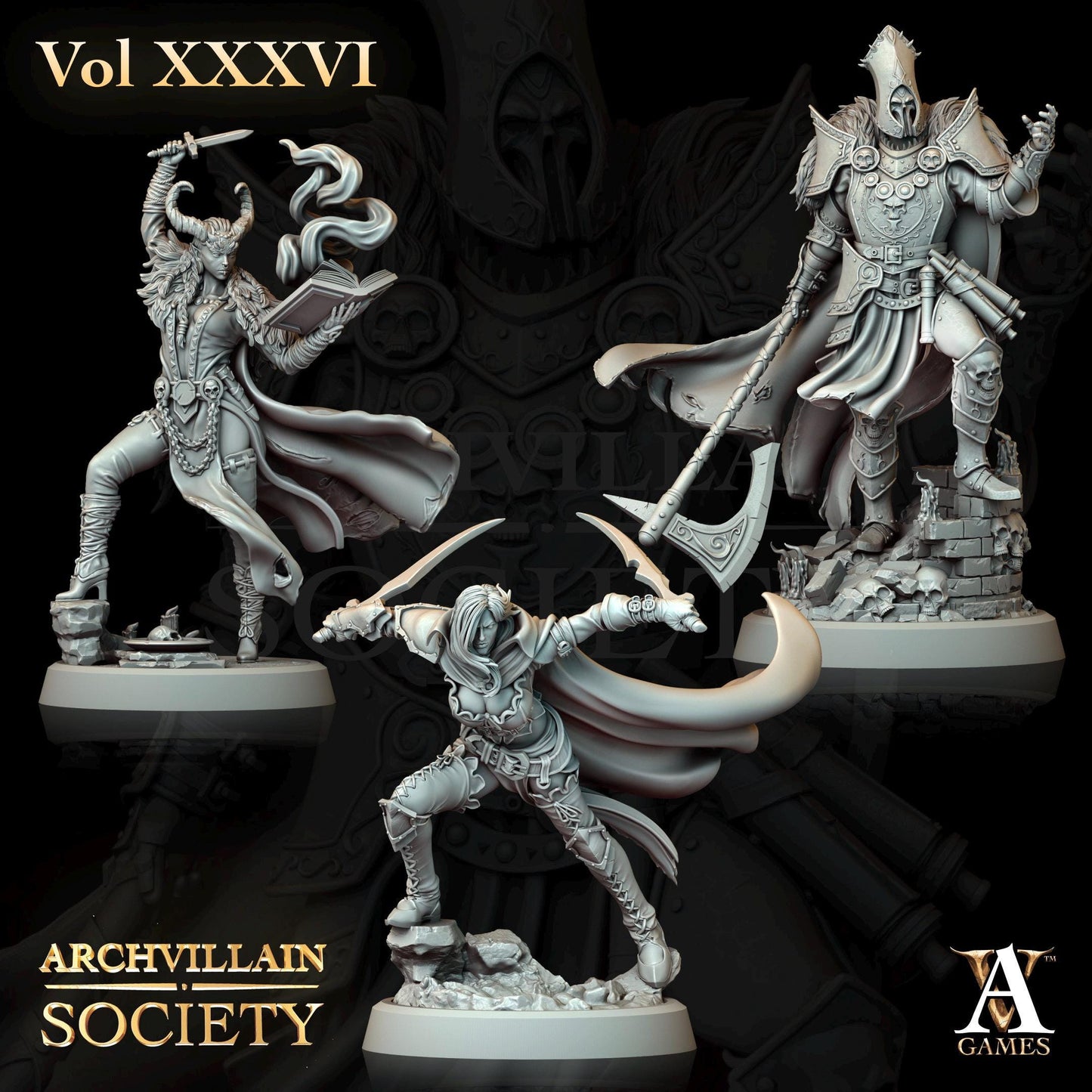 Archvillain Games : Archvillain Society Vol. XXXVI | 3D printed miniatures |Tabletop Games 32 mm | Dungeons and Dragons | Wargame | RPG
