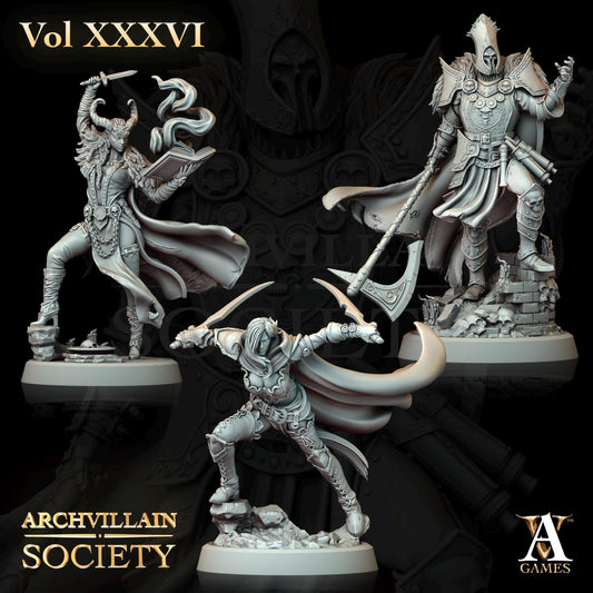 Archvillain Games : Archvillain Society Vol. XXXVI | 3D printed miniatures |Tabletop Games 32 mm | Dungeons and Dragons | Wargame | RPG