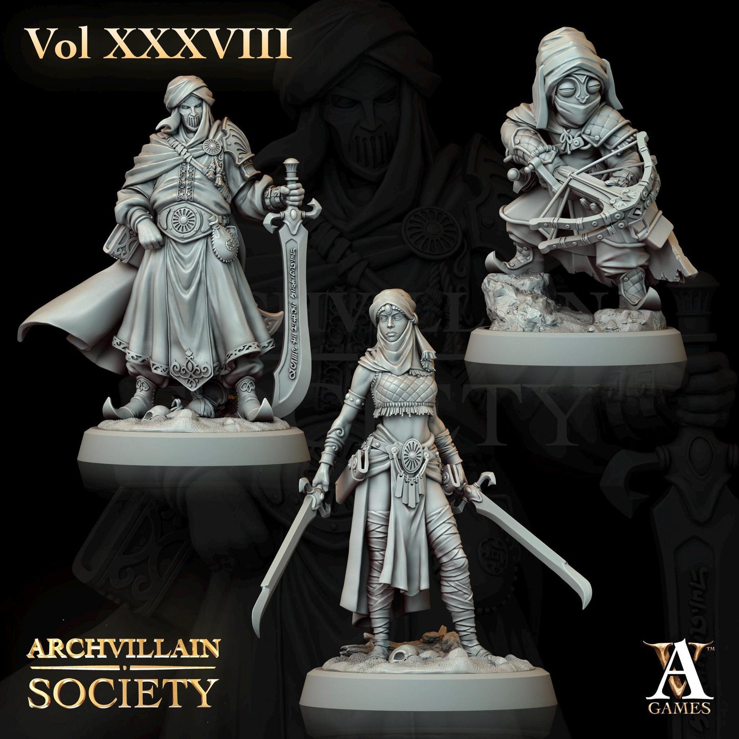 Archvillain Games : Archvillain Society Vol. XXXVIII | 3D printed miniatures |Tabletop Games 32 mm | Dungeons and Dragons | Wargame | RPG