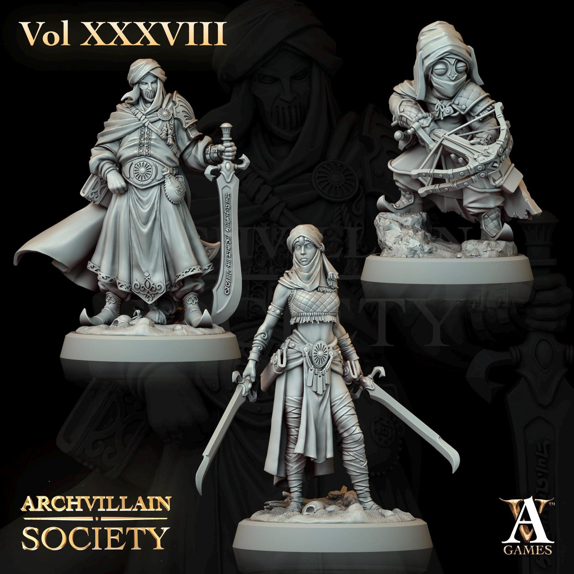 Archvillain Games : Archvillain Society Vol. XXXVIII | 3D printed miniatures |Tabletop Games 32 mm | Dungeons and Dragons | Wargame | RPG