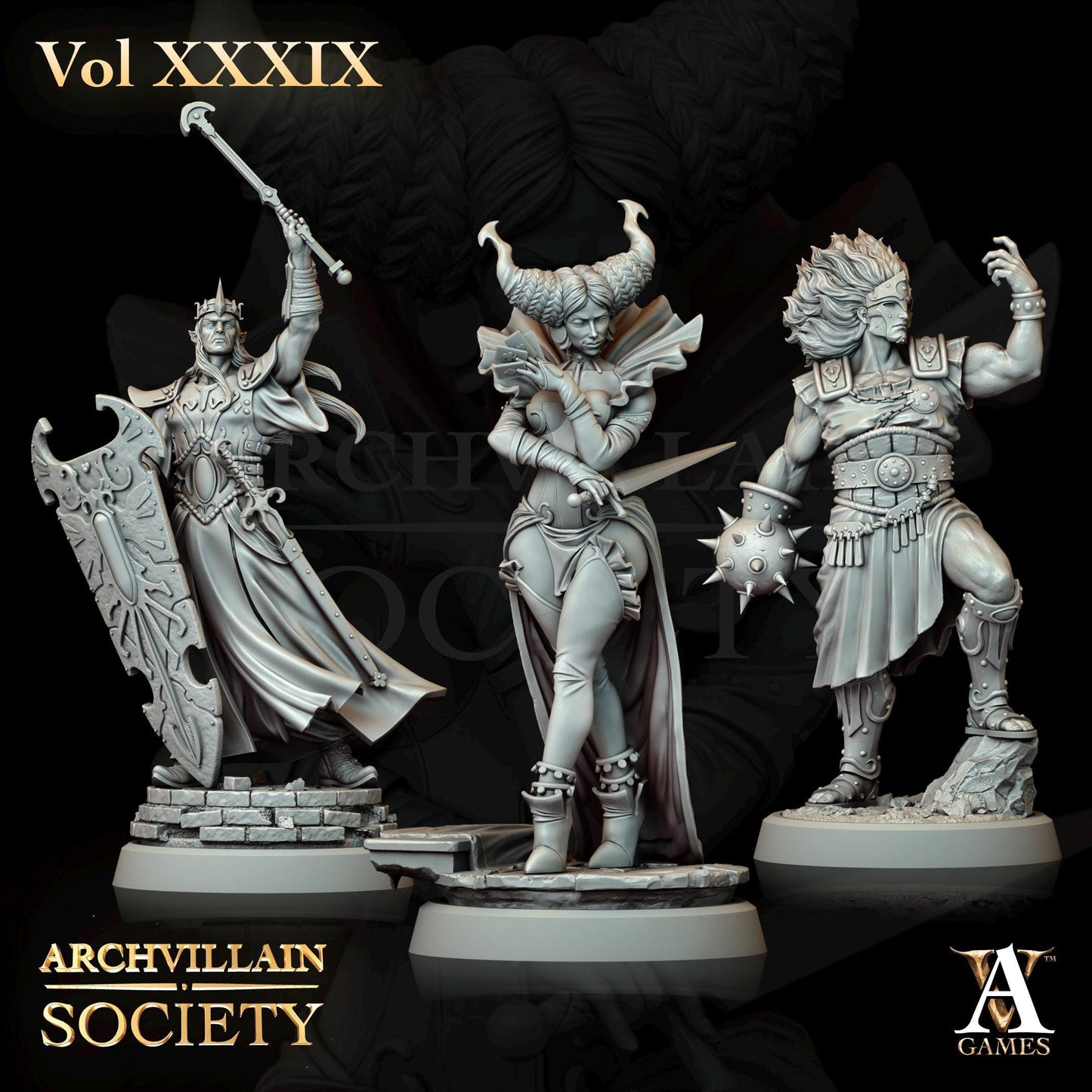 Archvillain Games : Archvillain Society Vol. XXXIX | 3D printed miniatures |Tabletop Games 32 mm | Dungeons and Dragons | Wargame | RPG