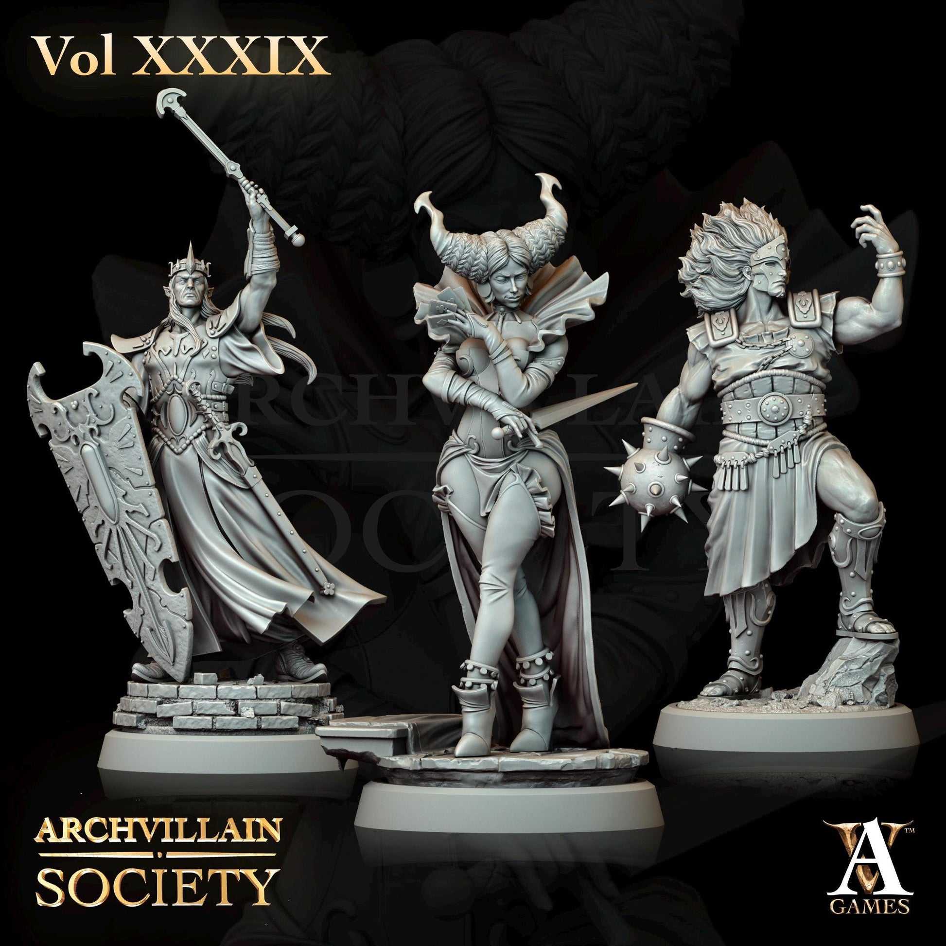 Archvillain Games : Archvillain Society Vol. XXXIX | 3D printed miniatures |Tabletop Games 32 mm | Dungeons and Dragons | Wargame | RPG