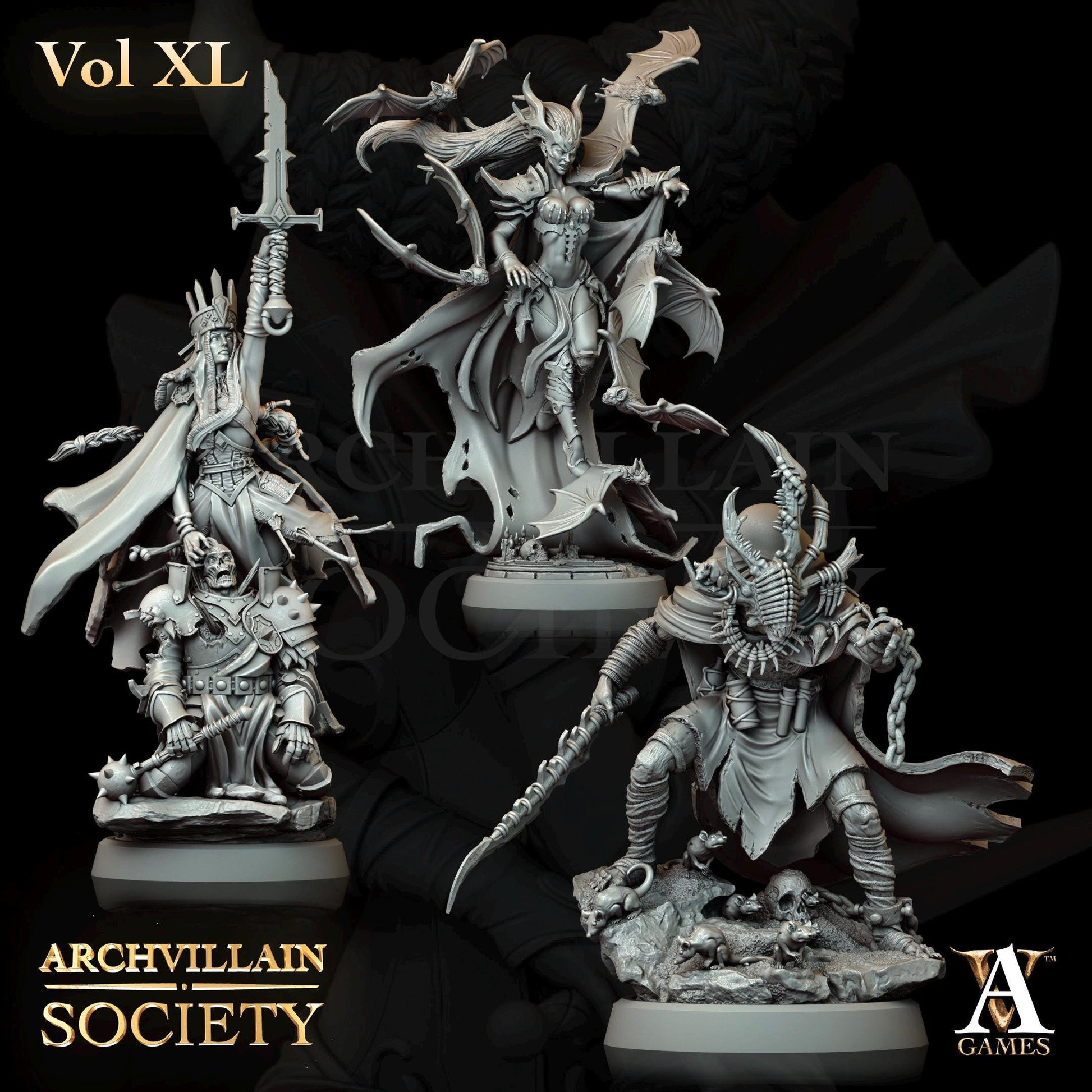 Archvillain Games : Archvillain Society Vol. XL | 3D printed miniatures |Tabletop Games 32 mm | Dungeons and Dragons | Wargame | RPG